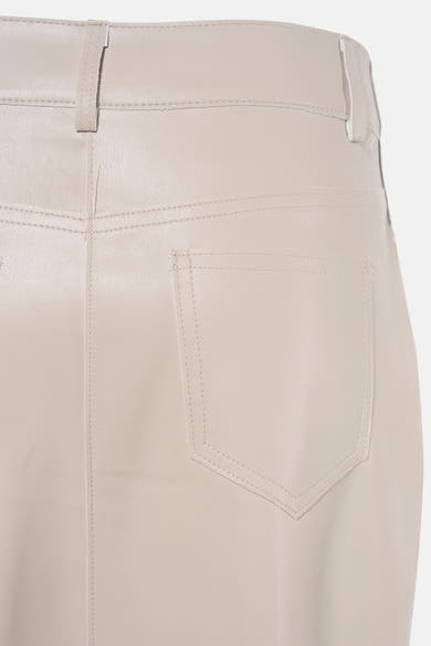 Beige 3/4 rok van Morgan de Toi, achterzakdetail en riemlussen.