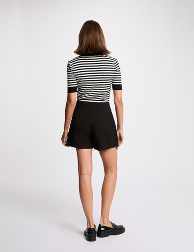 Pull met ronde hals - zwart