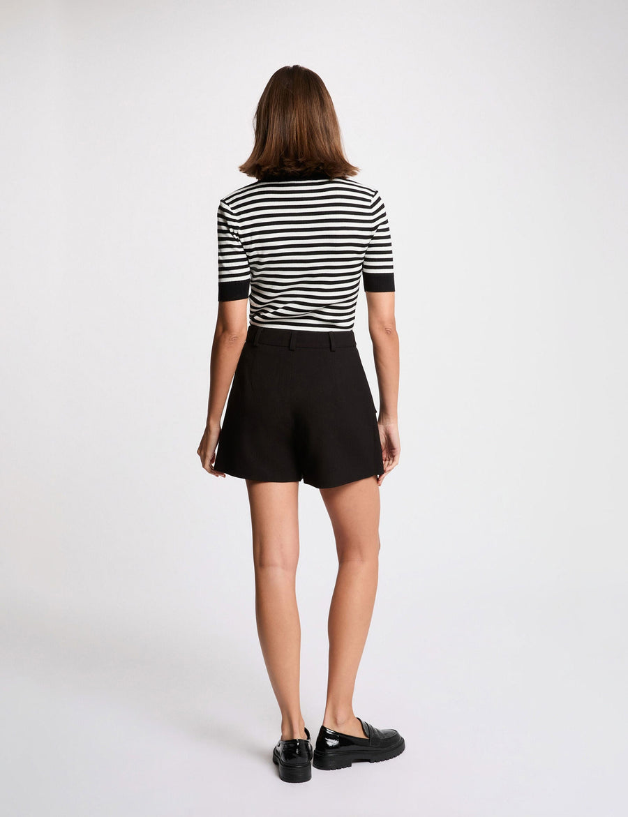 Pull met ronde hals - zwart