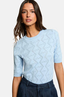Pull met ronde hals - BLEU CIEL