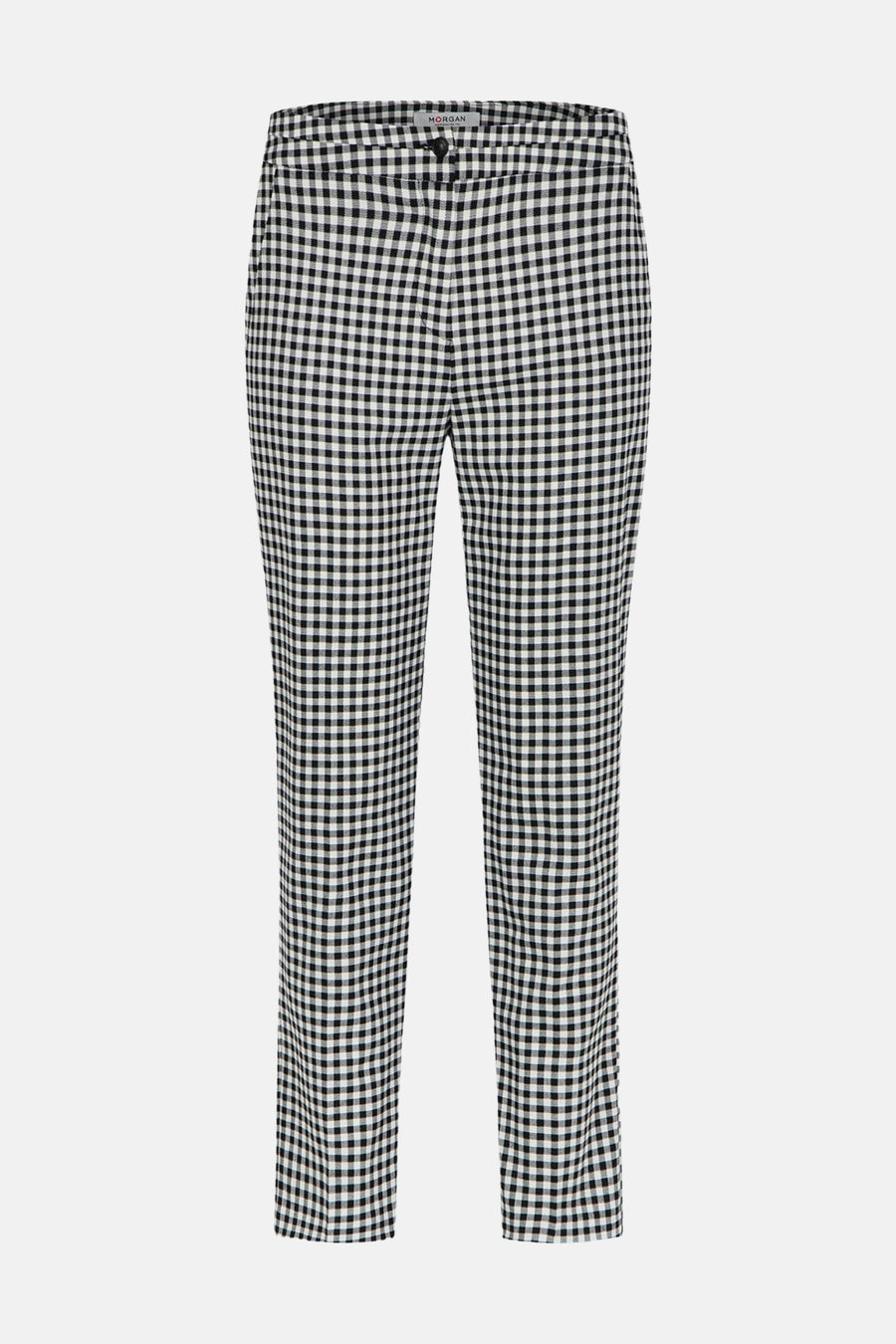 Multikleuren geruite broek van Morgan de Toi, zwart-wit vichypatroon, rechte pasvorm.