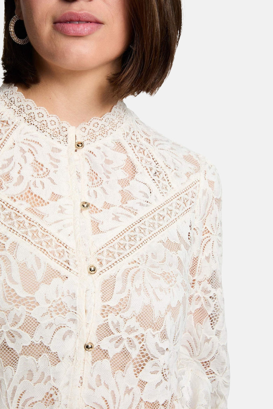 Blouse (lange mouwen) ecru - Morgan de Toi