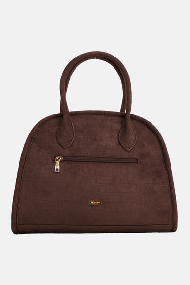 Sac à main brun Morgan de Toi avec deux anses et une poche zippée à l’avant