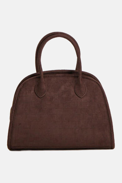 Sac à main brun Morgan de Toi à deux anses, vu de face.