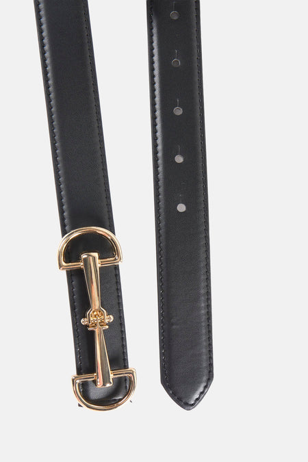 Ceinture noire Morgan de Toi avec boucle dorée et ardillon décoratif
