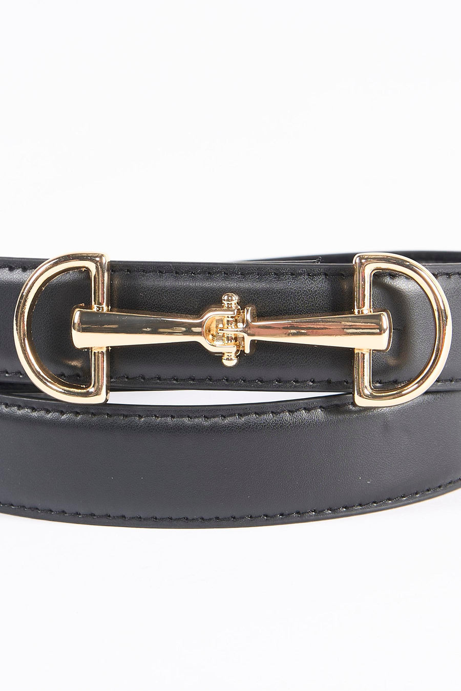 Ceinture noire pour femme Morgan de Toi avec boucle dorée