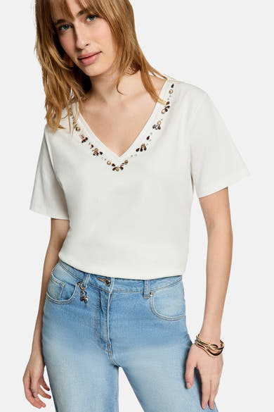 Top uni manches courtes blanc - Morgan de Toi