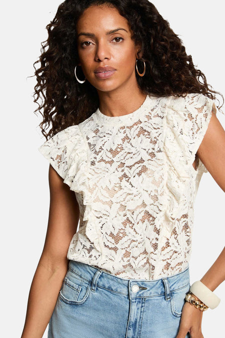 Blouse met korte mouwen - IVOIRE