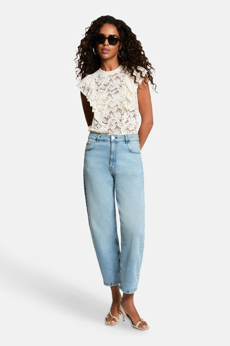 Blouse met korte mouwen - IVOIRE