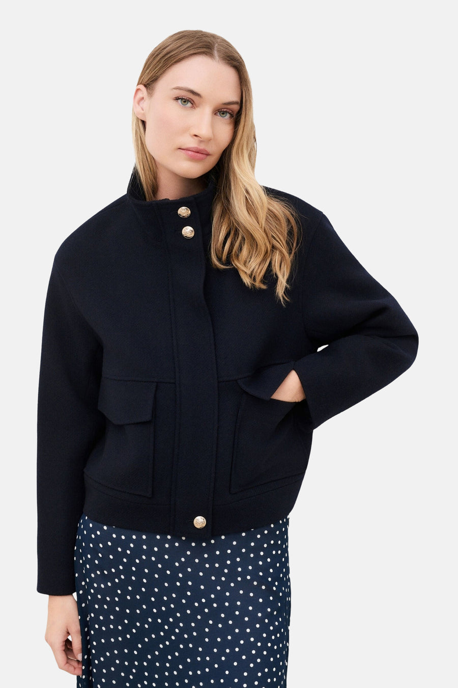 Dames tops jas casual bleu - CAROLL