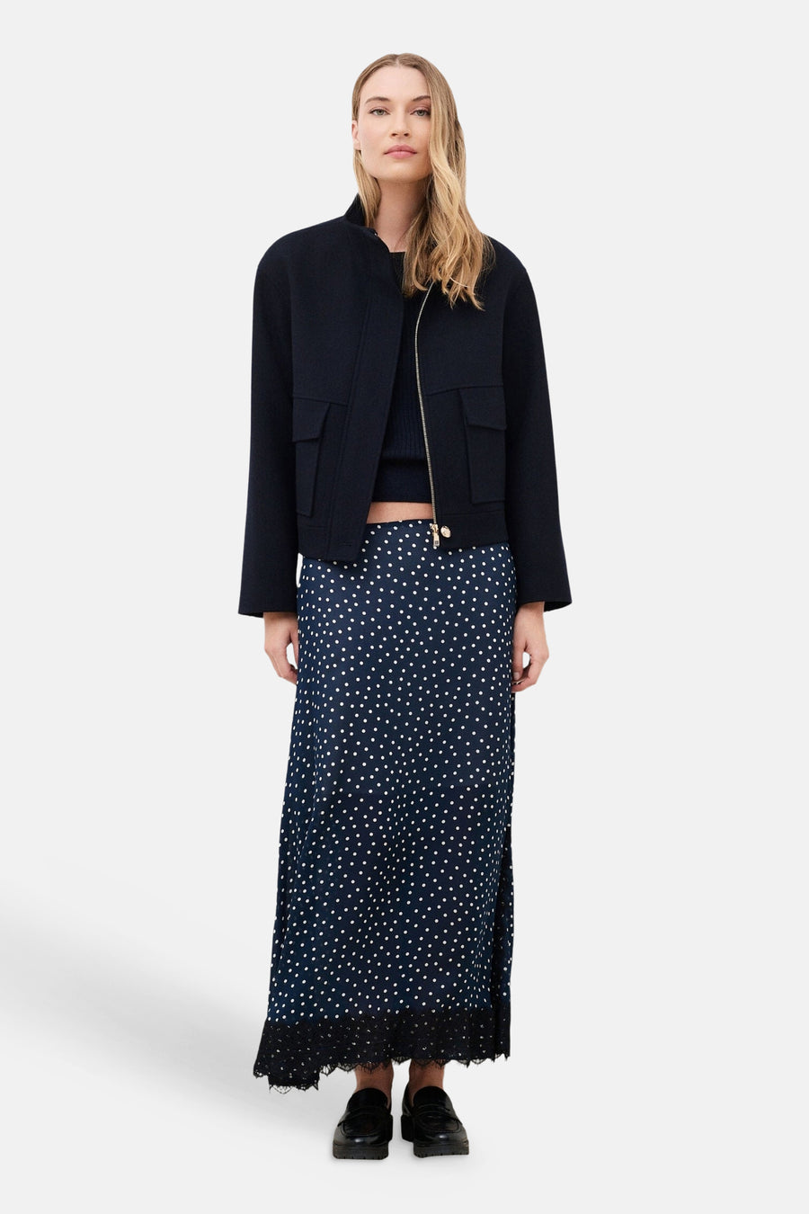 Dames tops jas casual bleu - CAROLL