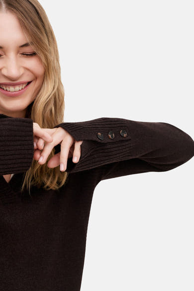 Pull V-hals - bruin
