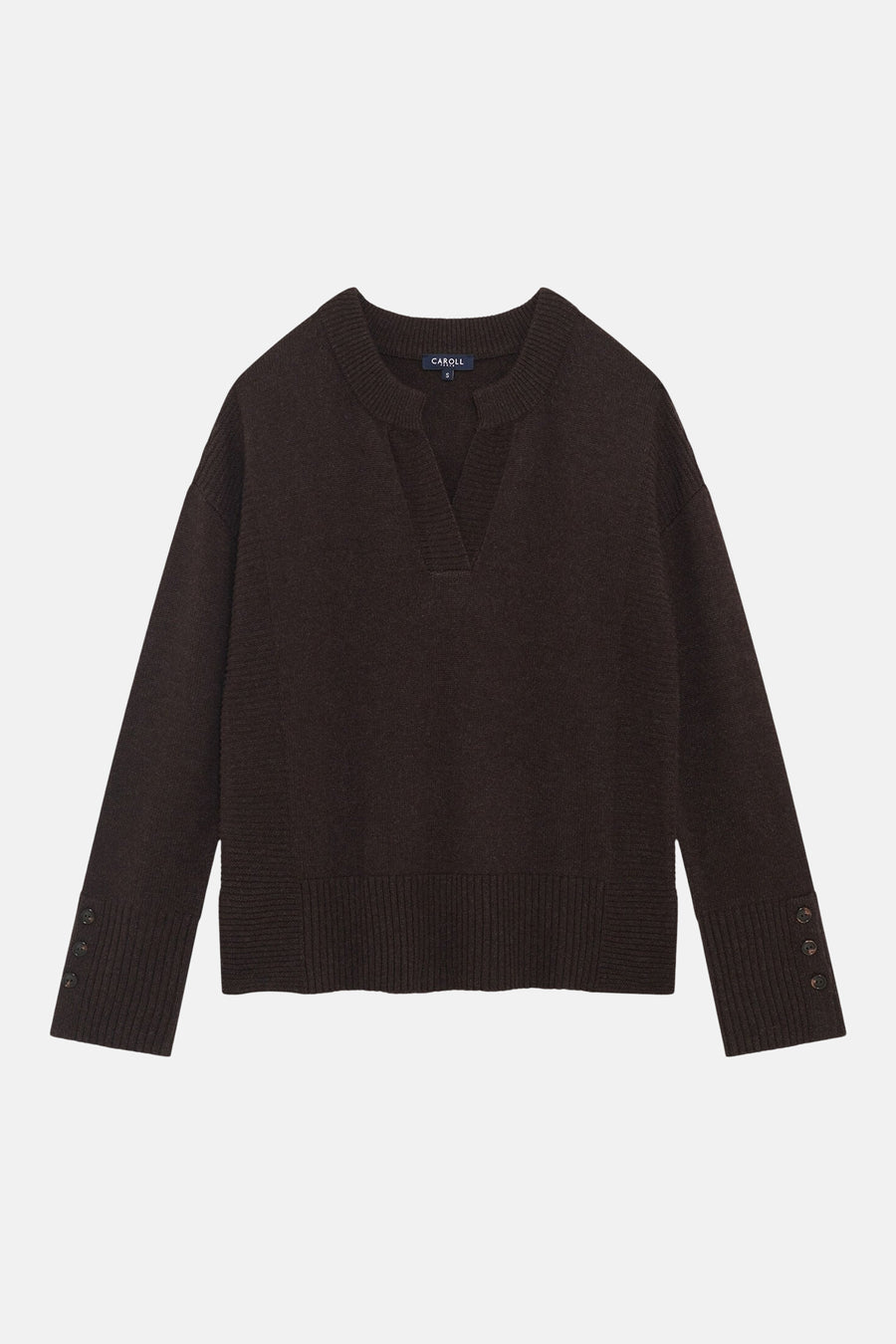 Pull V-hals - bruin