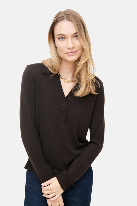 Pull V-hals - bruin