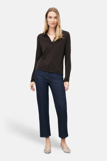Pull V-hals - bruin