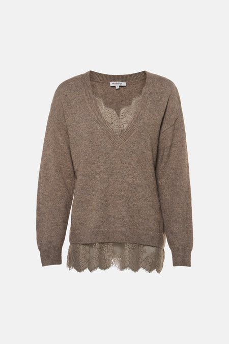 Pull V-hals - TAUPE