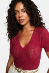 Top uni manches courtes rouge - Morgan de Toi