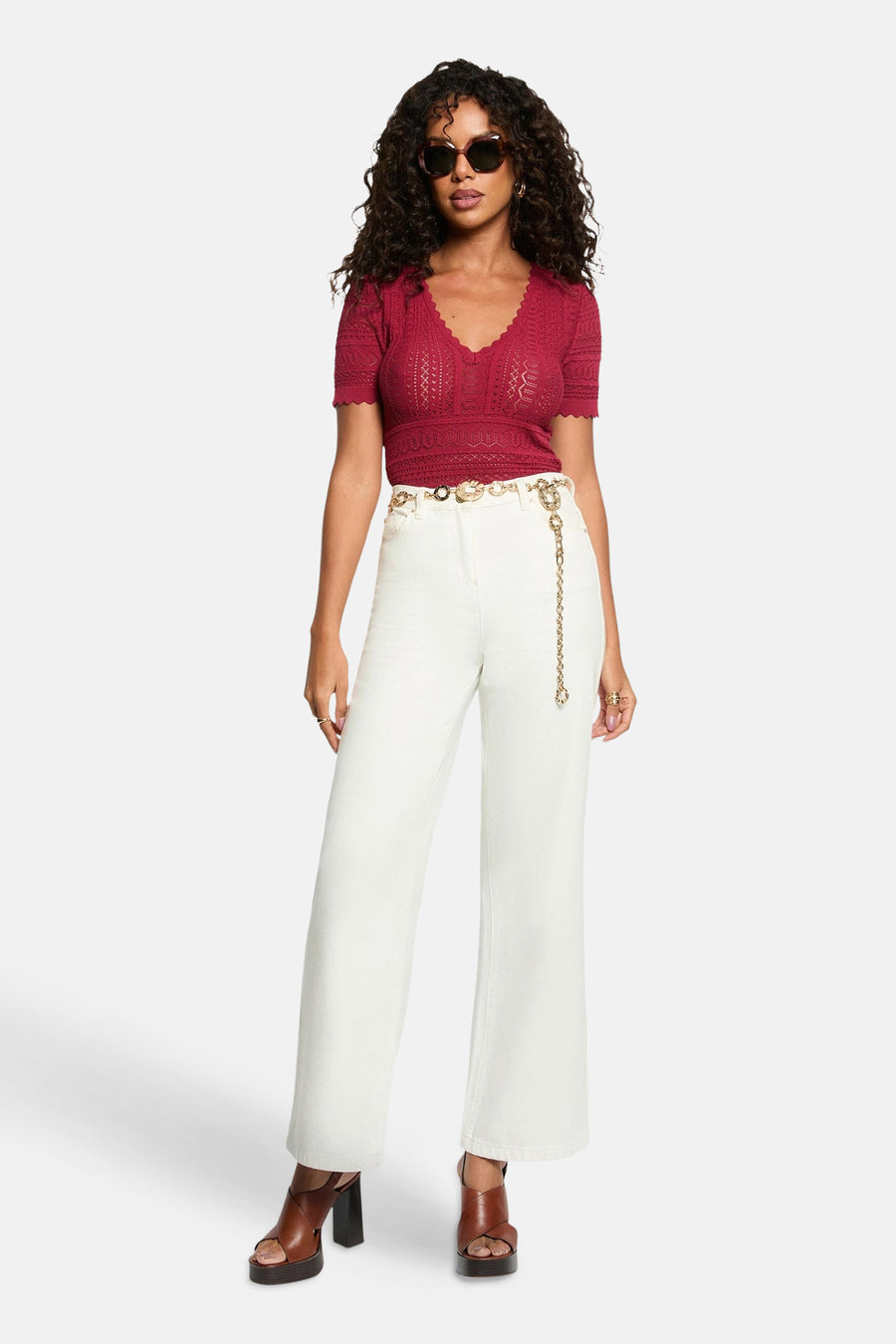 Top uni manches courtes rouge - Morgan de Toi