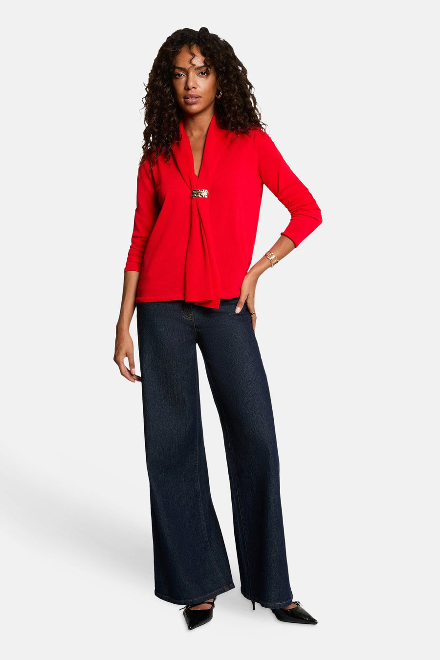 Pull col montant rouge - Morgan de Toi