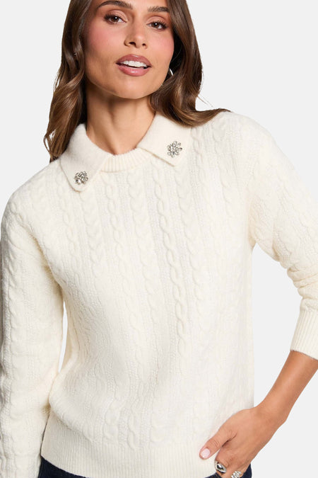 Pull col O - écru