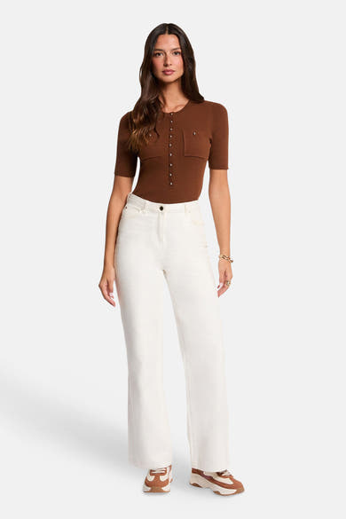 Top uni manches courtes cognac - Morgan de Toi