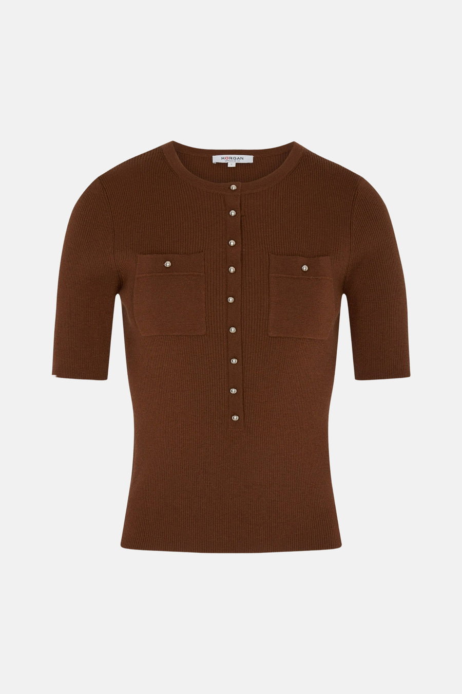 Top uni manches courtes cognac - Morgan de Toi