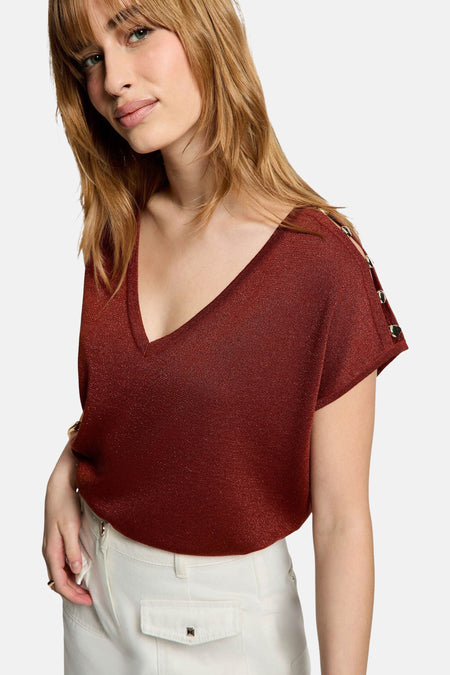 Top uni manches courtes orange - Morgan de Toi