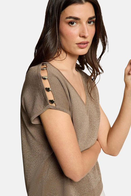 Top uni manches courtes beige - Morgan de Toi