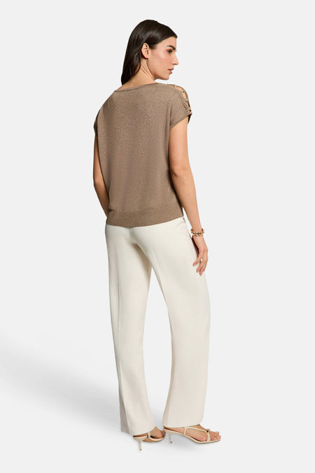 Top uni manches courtes beige - Morgan de Toi