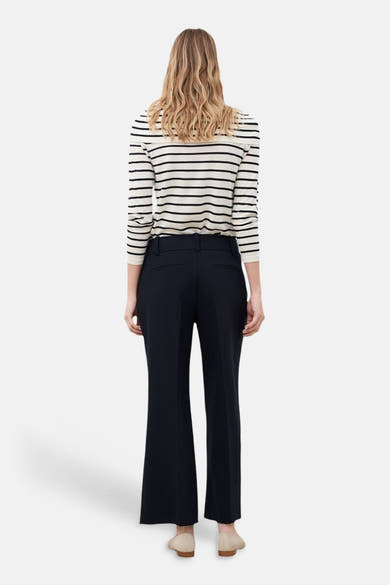 Pantalon bleu marine CAROLL pour femme, vu de dos.