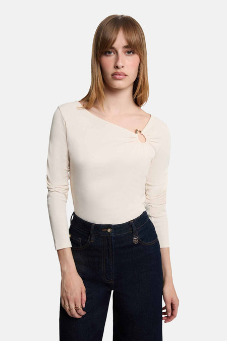 Top uni manches longues blanc - Morgan de Toi