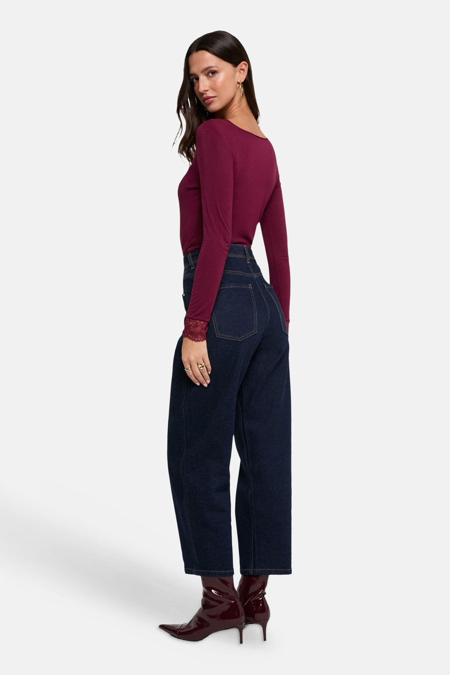 Top uni manches longues rouge - Morgan de Toi