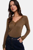 Top uni manches longues kahki - Morgan de Toi