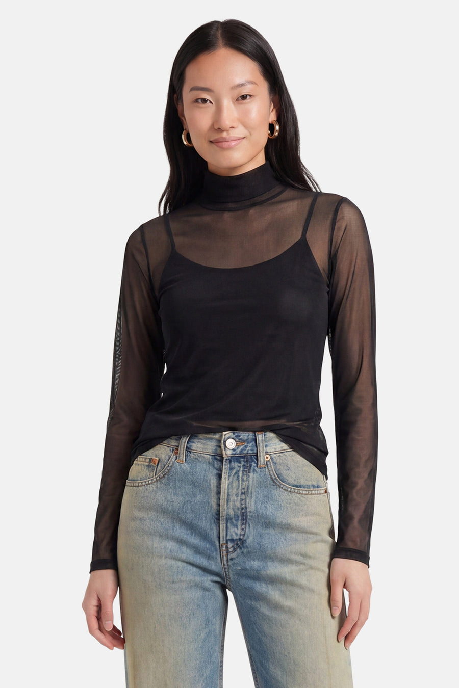 T-shirt à col roulant - noir