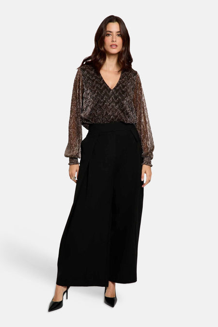 Blouse à manches longues - brun