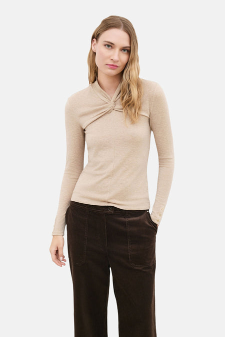 T-shirt met lange mouwen - taupe