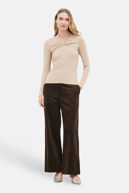 T-shirt met lange mouwen - taupe