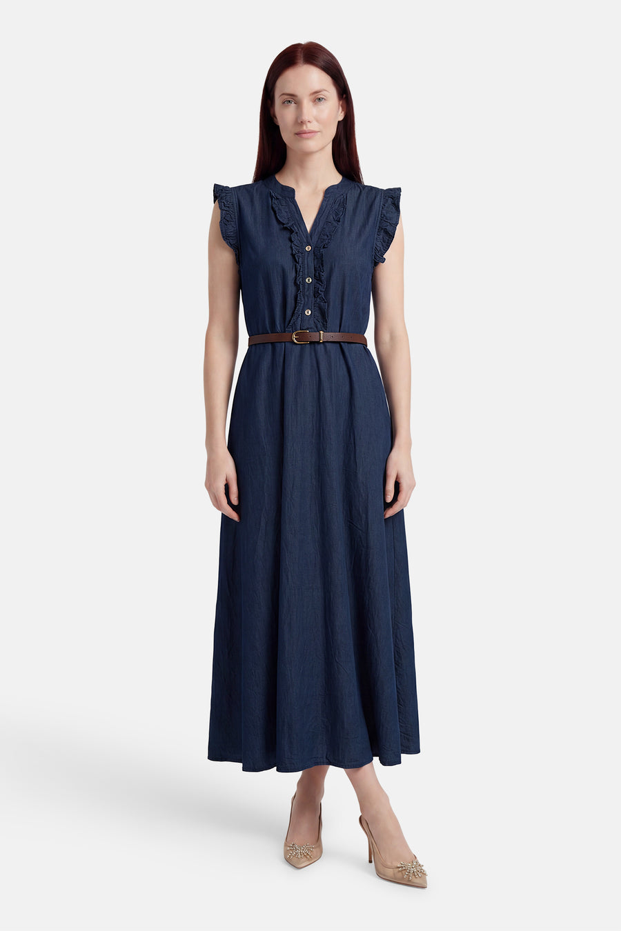 Kleedje zonder mouwen - dark blue denim