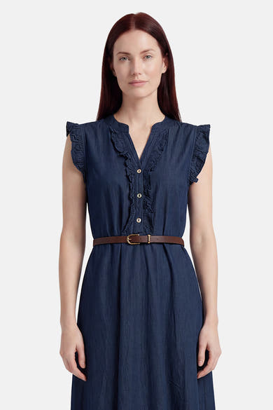 Kleedje zonder mouwen - dark blue denim