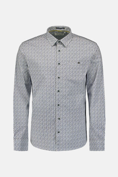 Multikleurig overhemd met lange mouwen van NO EXCESS, met een geometrisch all-over patroon.