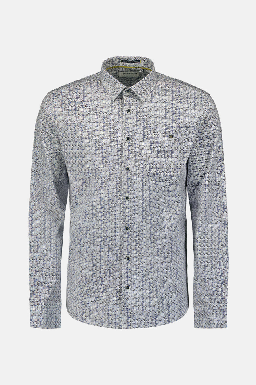 Multikleurig overhemd met lange mouwen van NO EXCESS, met een geometrisch all-over patroon.