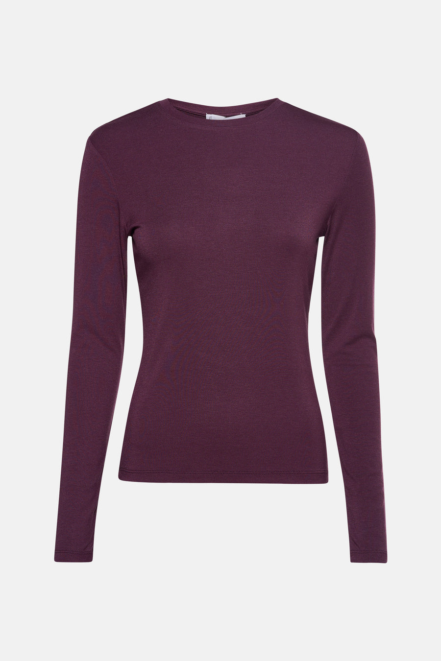 Bordeaux T-shirt met lange mouwen van MANGO, in fijne tricot.