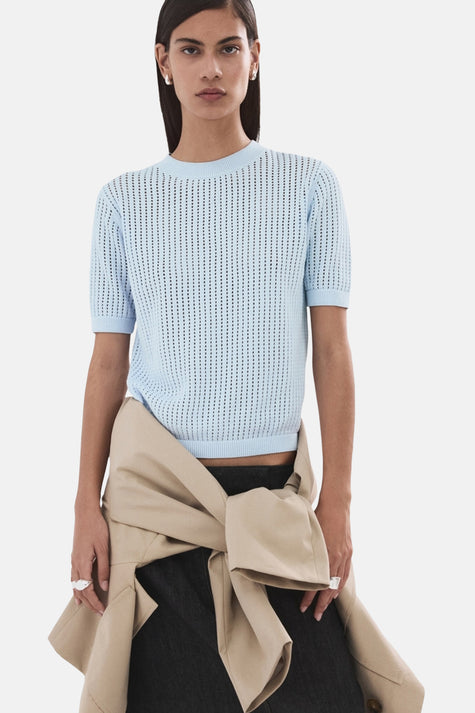 Pull met ronde hals - blauw