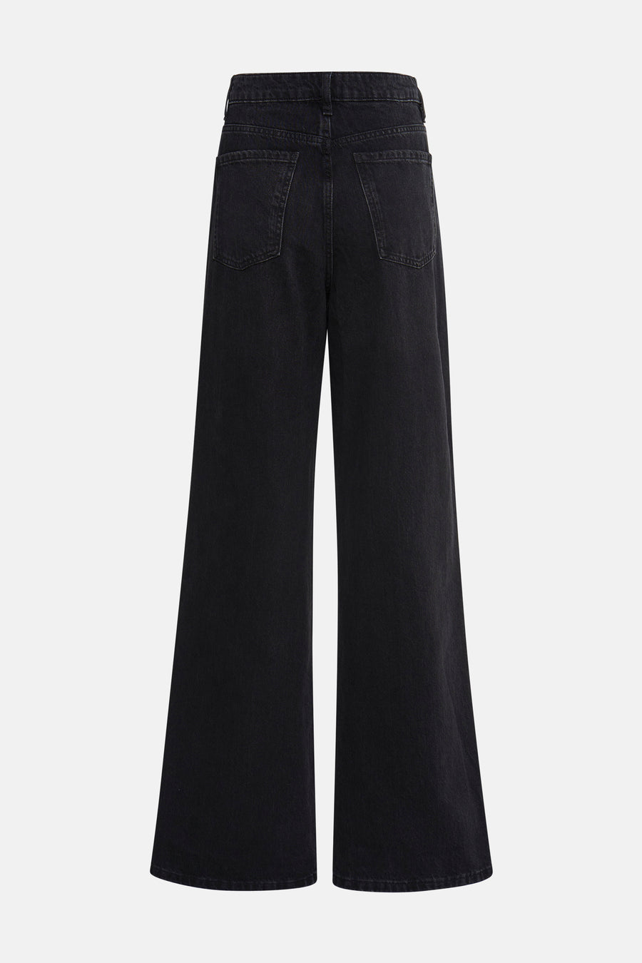 Jean droit en denim gris foncé de MANGO, vue arrière.