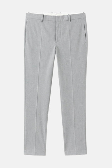 Grijze kostuumbroek van MANGO, slim fit met zijzakken en ritssluiting.