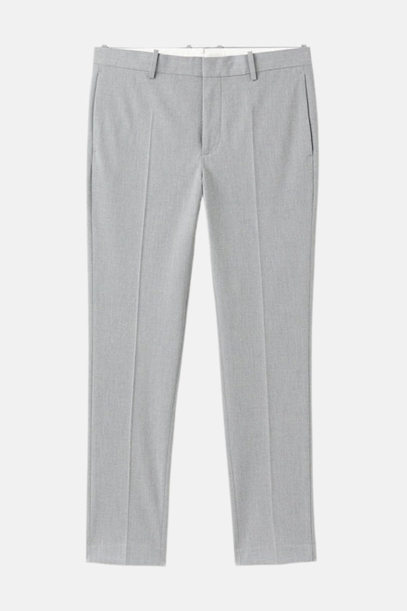 Grijze kostuumbroek van MANGO, slim fit met zijzakken en ritssluiting.
