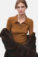 Pull met ronde hals - bruin