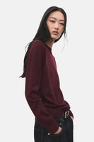 Pull met ronde hals - bordeaux