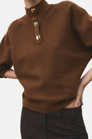Pull à col roulé - brun