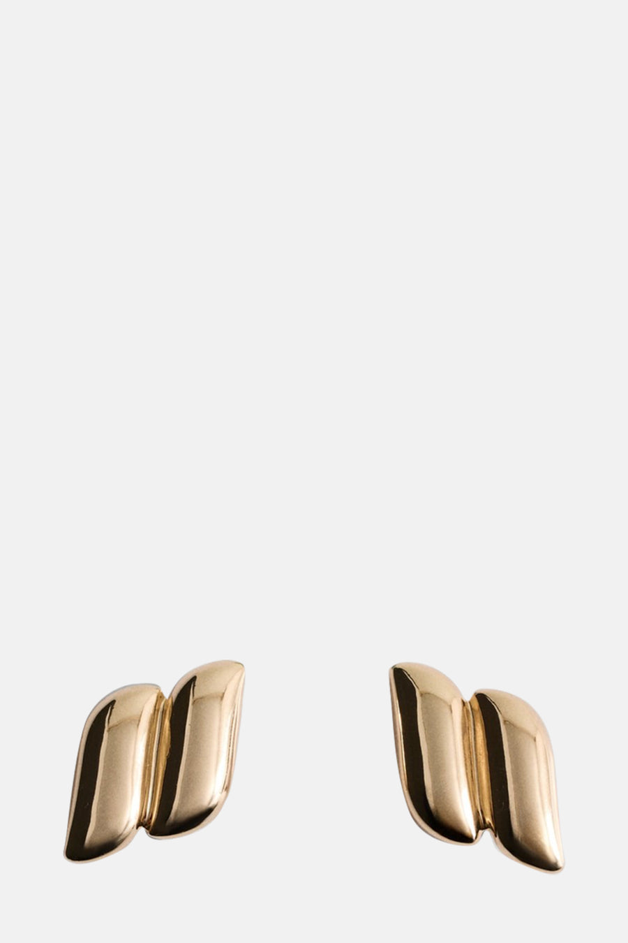 Boucles d'oreilles dorées par MANGO, de forme abstraite avec une finition brillante.